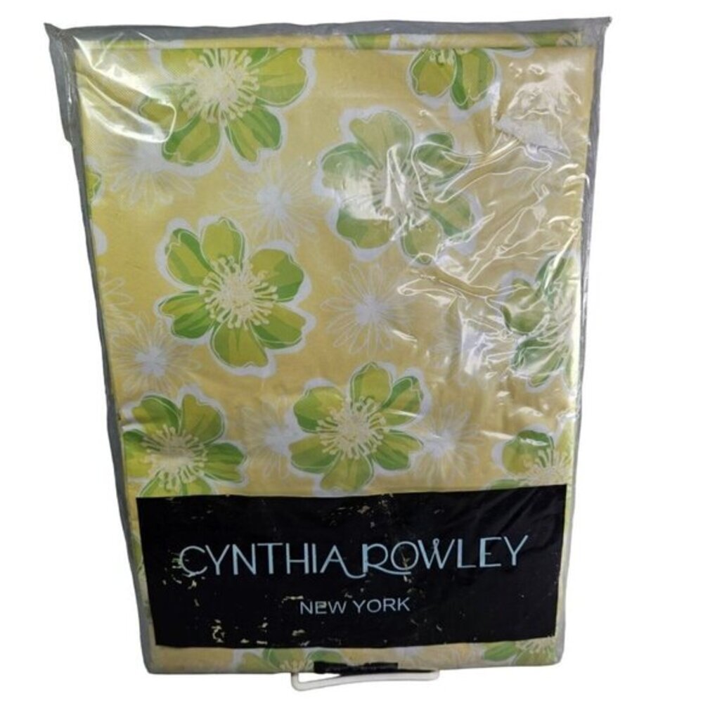 Cynthia Rowley Tablecloth 60 x 84 Oblong Summer Spring‎ Floral Yellow Green New